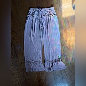 Dusty Rose Cotton ruffled pants